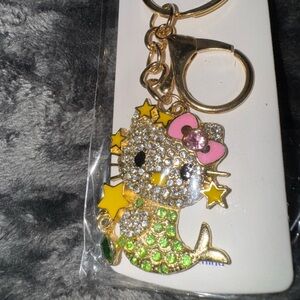 Glittering Kitty Mermaid Keychain Bag Charm